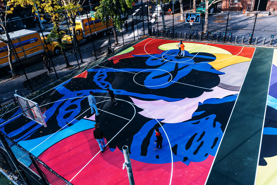 Баскетбольная площадка в Нью-Йорке