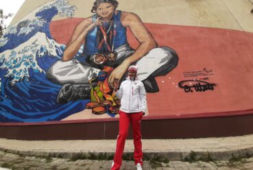 Граффити портрет паралимпийской чемпионки Валерии Шабалиной