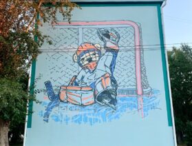 Граффити мишки хоккеисты
