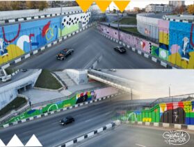 Масштабная роспись путепровода в Челябинске