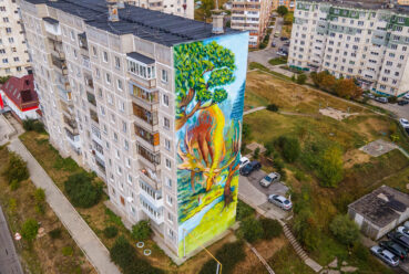 Роспись 9 этажного фасада